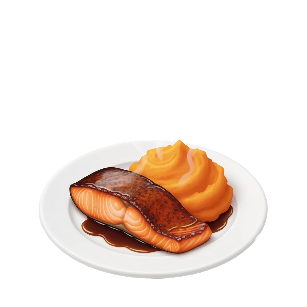 Saumon mariné & purée de patate douce