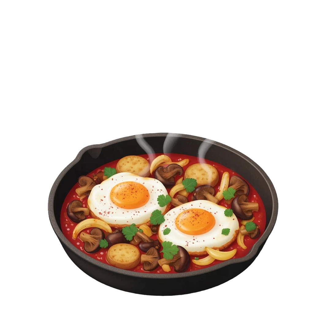 Huevos rotos aux champignons